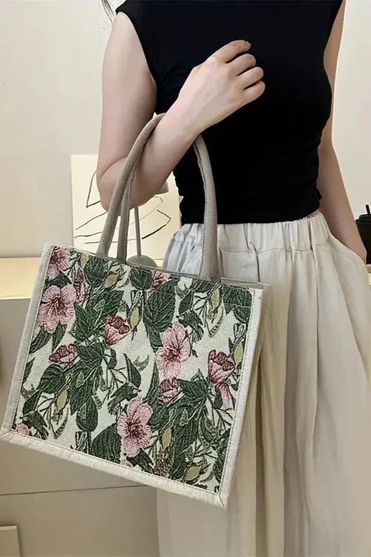 Vanesa | Bolsa de Yute con Estampado Floral