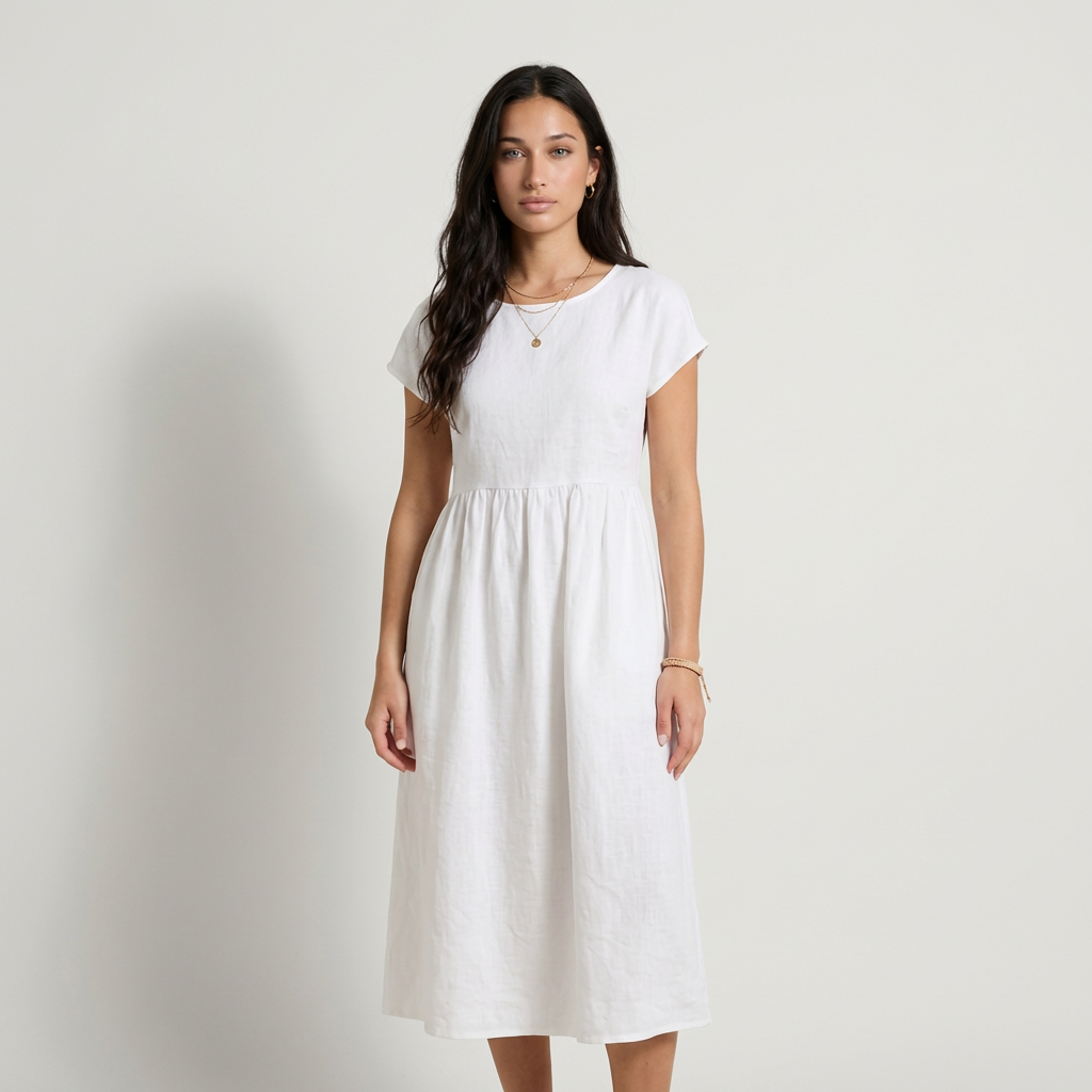 Chira | Vestido midi con mangas cortas