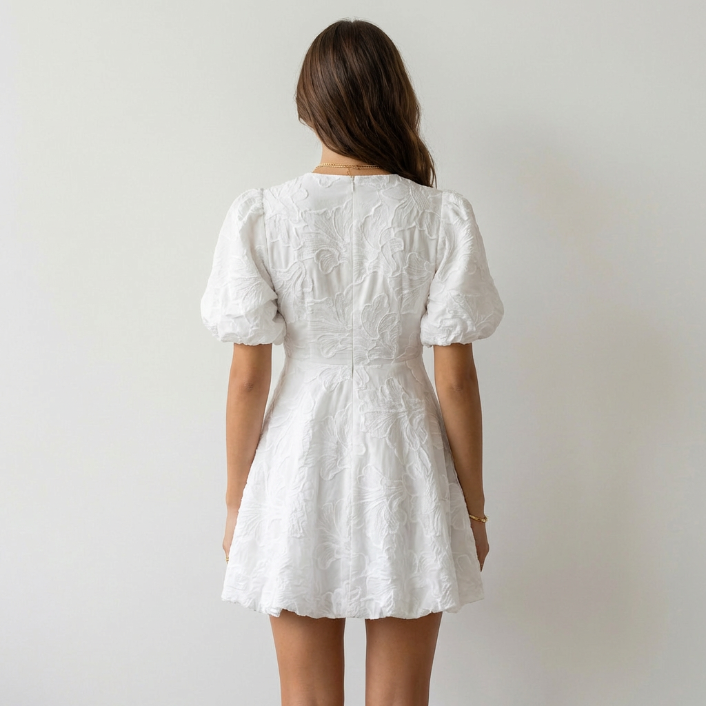 Sofía | Vestido Mini Blanco Bordado