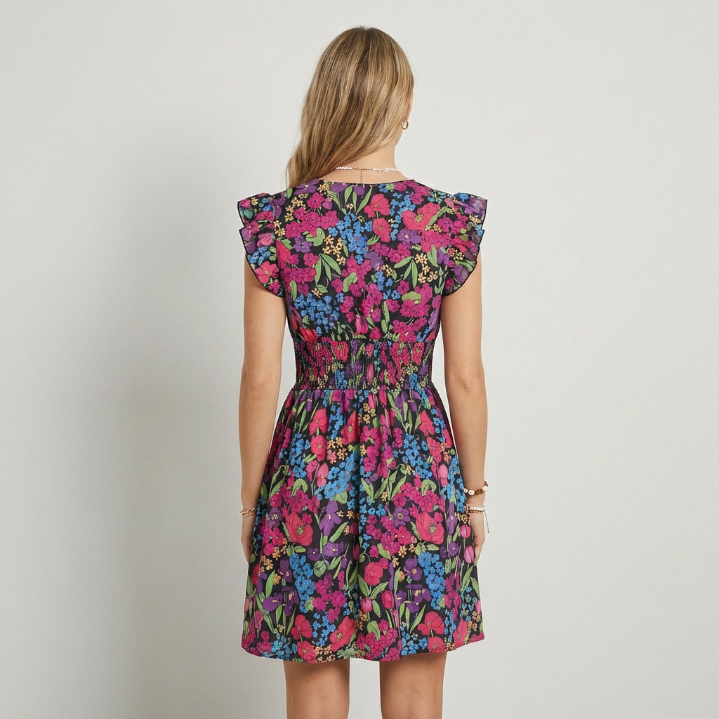Martina | Vestido Mini Floral Vibrante