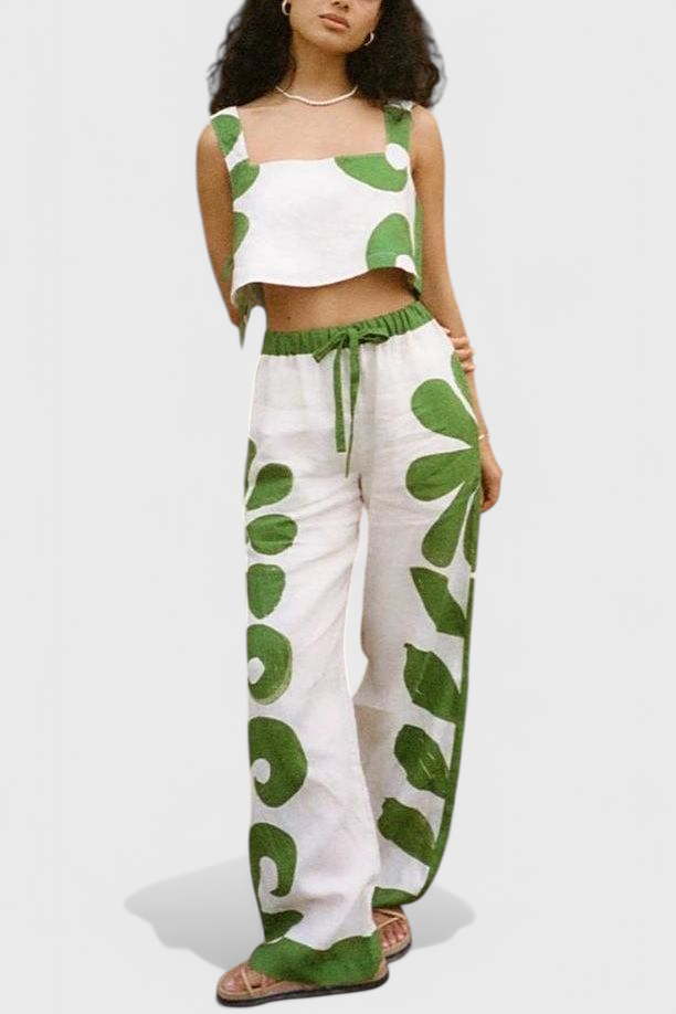 Sara | Conjunto Sin Mangas Floral Boho