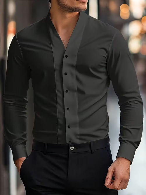 Abnar - Camisa de manga larga con botones