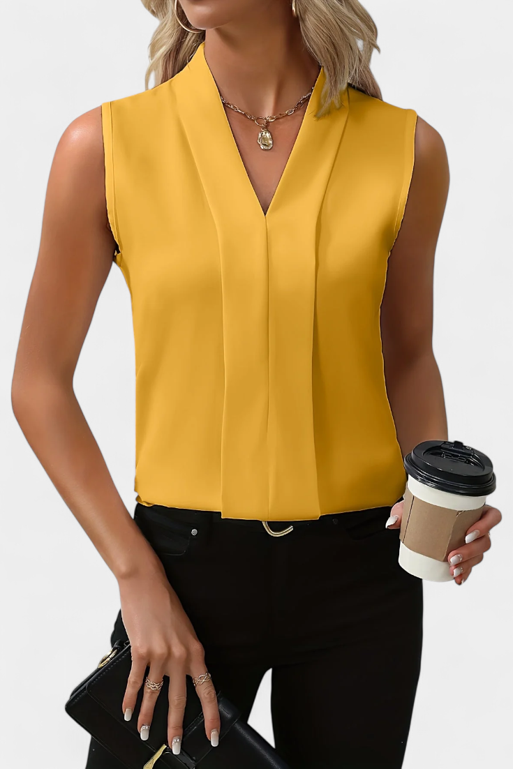 Ariadna | Blusa Sin Mangas con Escote en V y Corte Fluido