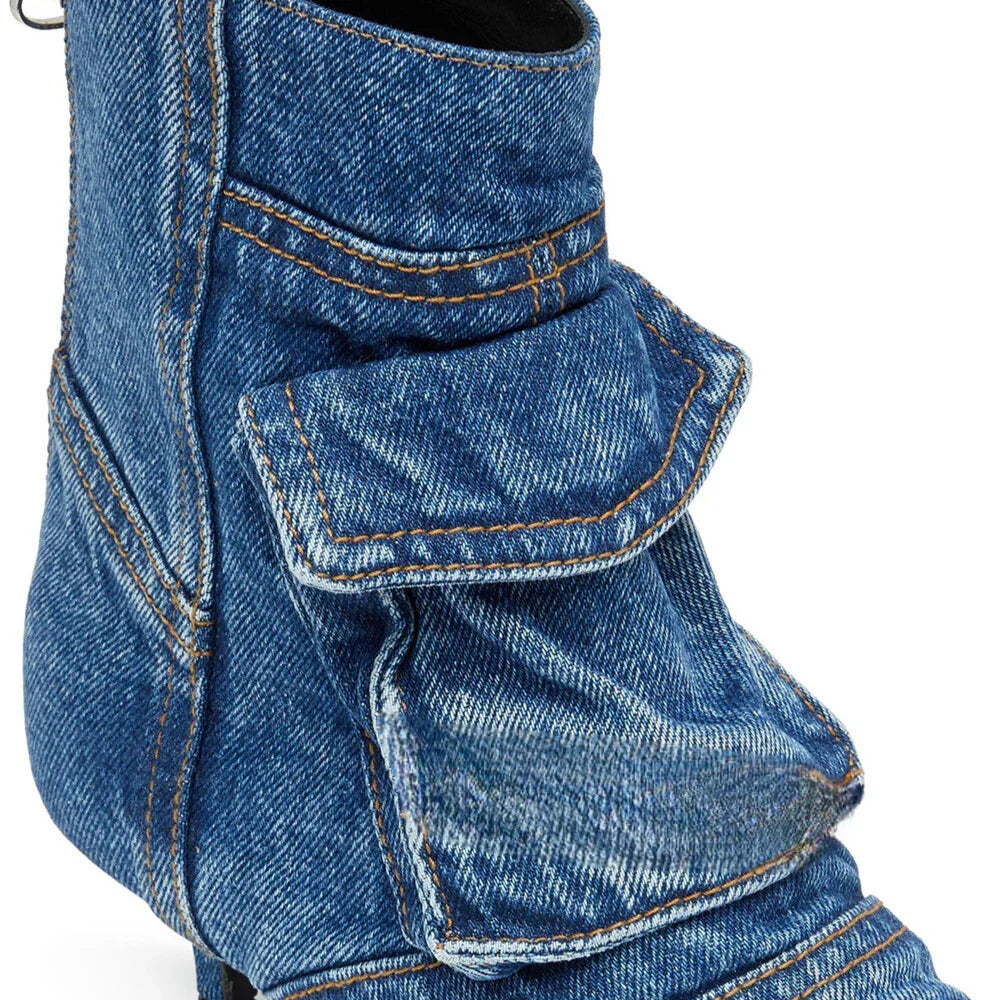 Sofia | Botines de diseño cargo en tejido tejano