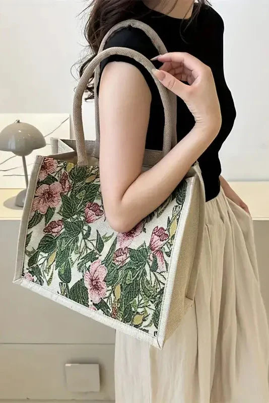 Vanesa | Bolsa de Yute con Estampado Floral
