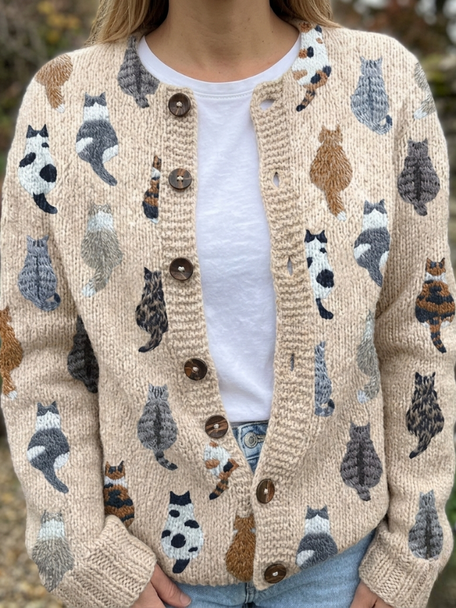 Velmora | Cárdigan con estampado animal.