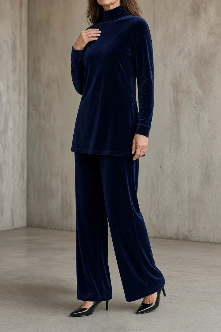 MARA | Completo Dolcevita e Pantalone Largo in Velluto