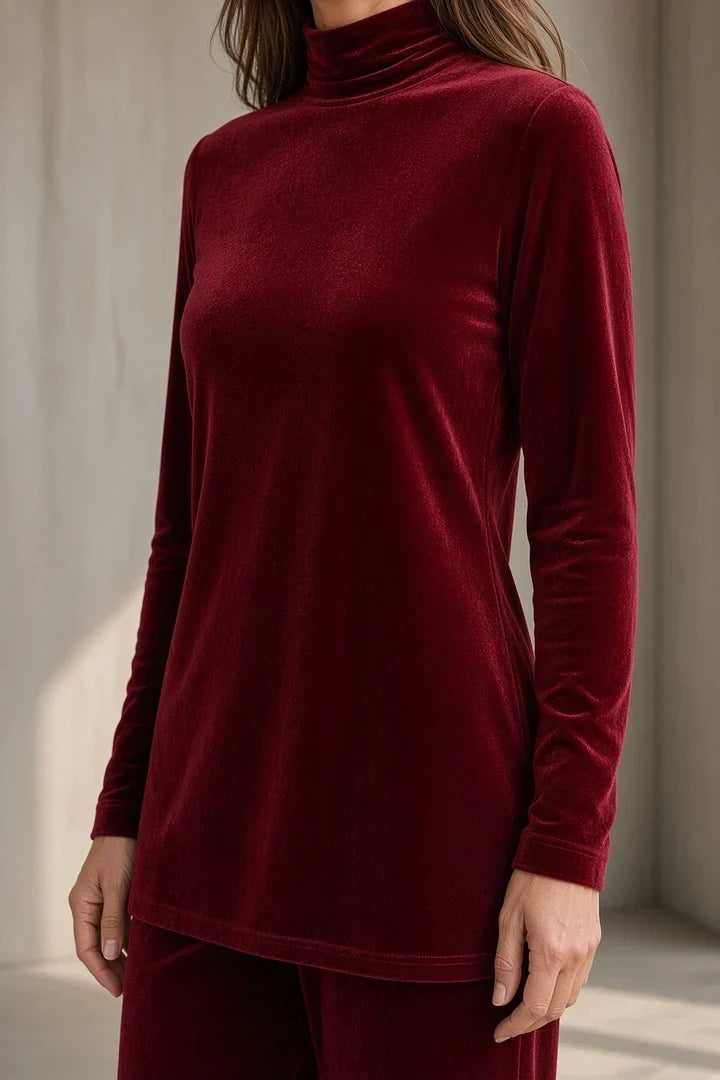 MARA | Completo Dolcevita e Pantalone Largo in Velluto