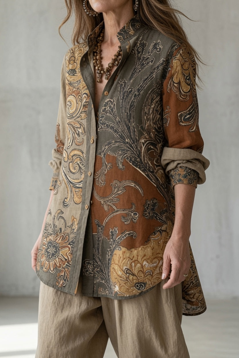 ZOE | Completo Camicia Stampata e Pantalone Bohémien