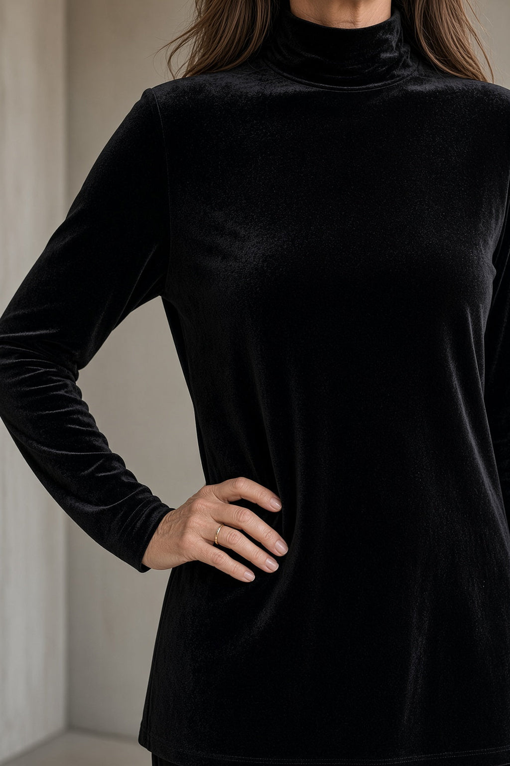 MARA | Completo Dolcevita e Pantalone Largo in Velluto