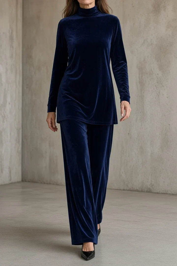 MARA | Completo Dolcevita e Pantalone Largo in Velluto