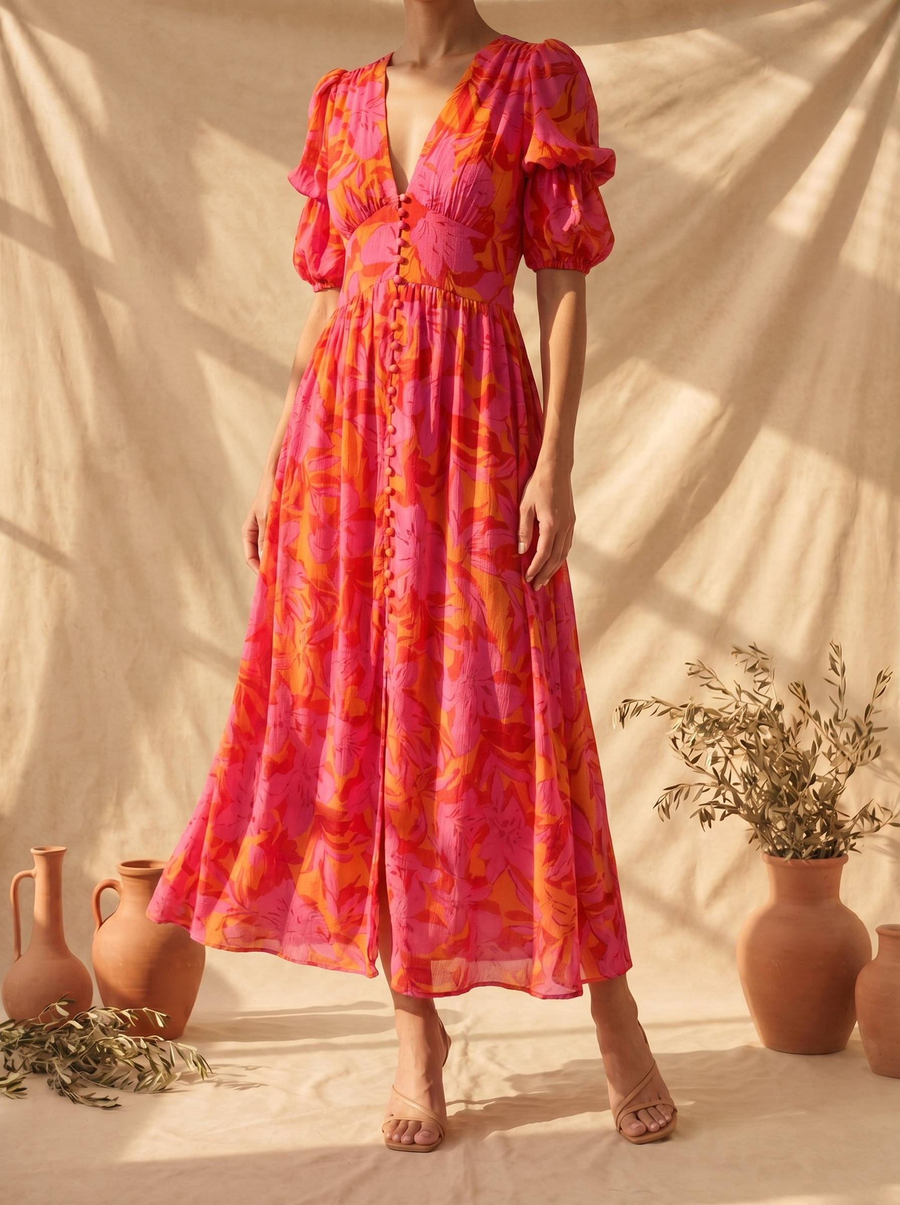 Inés | Vestido largo Solar Brillo