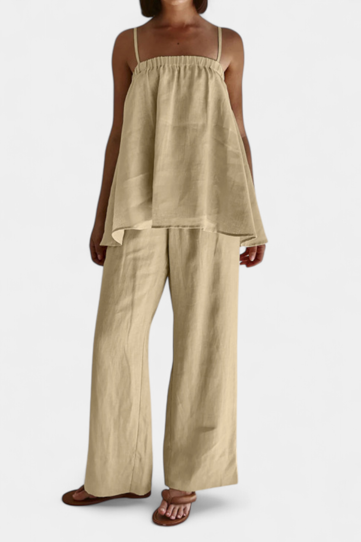 Lía | Conjunto de Verano con Top Suelto y Pantalón Fluido