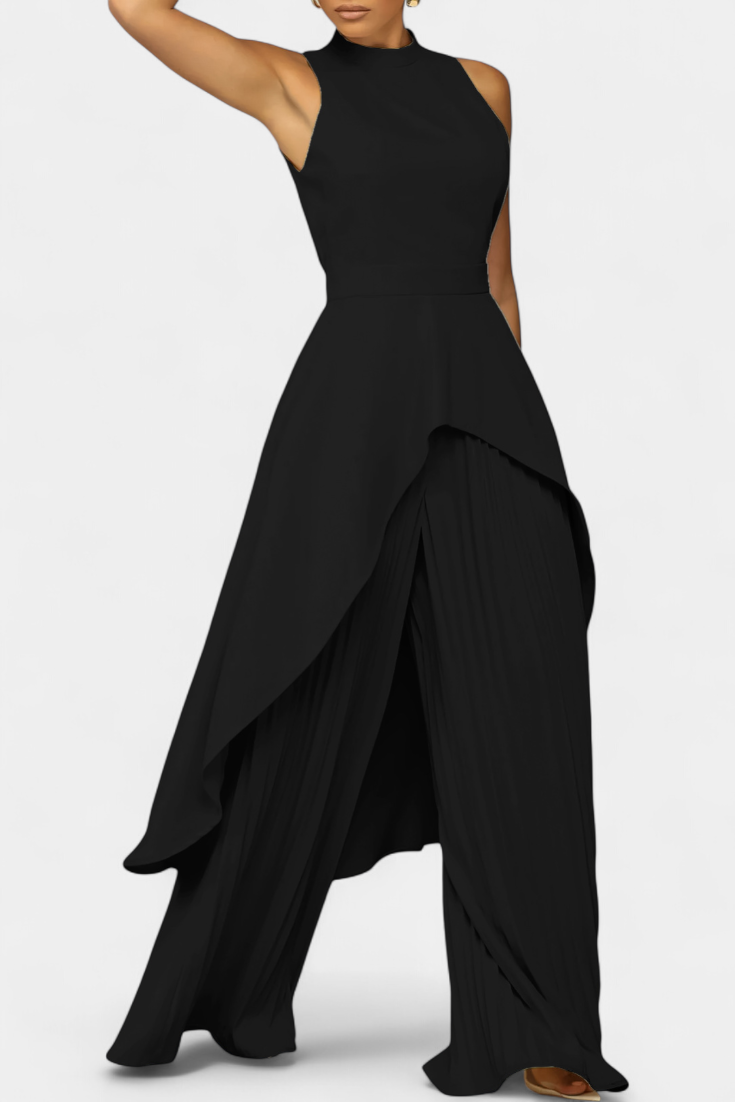 Clara | Conjunto Asimétrico con Pantalón Plisado