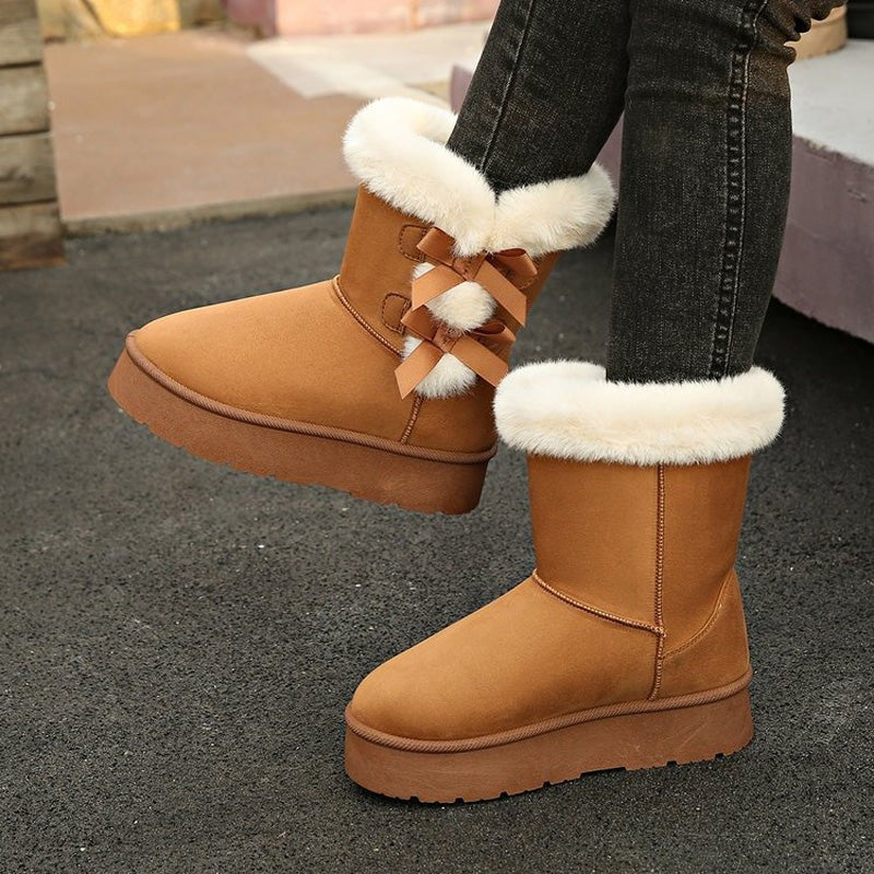 Lía | Botas de nieve con lazo y forro cálido