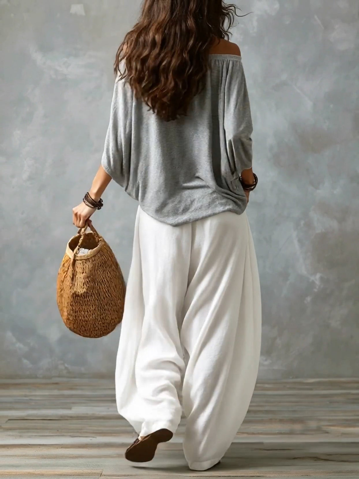 BRIGITTA | Completo Top a Spalle Scoperte e Pantalone Lanterna