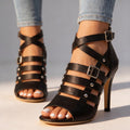 Afsana - Sandalias con tiras cruzadas y tacón abierto