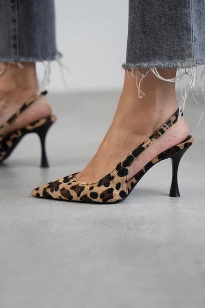 Mónica | Zapatos de tacón de leopardo con punta afilada