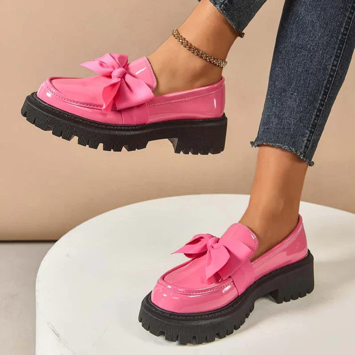 Violeta | Mocasines de plataforma con lazo