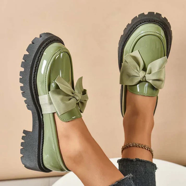 Violeta | Mocasines de plataforma con lazo