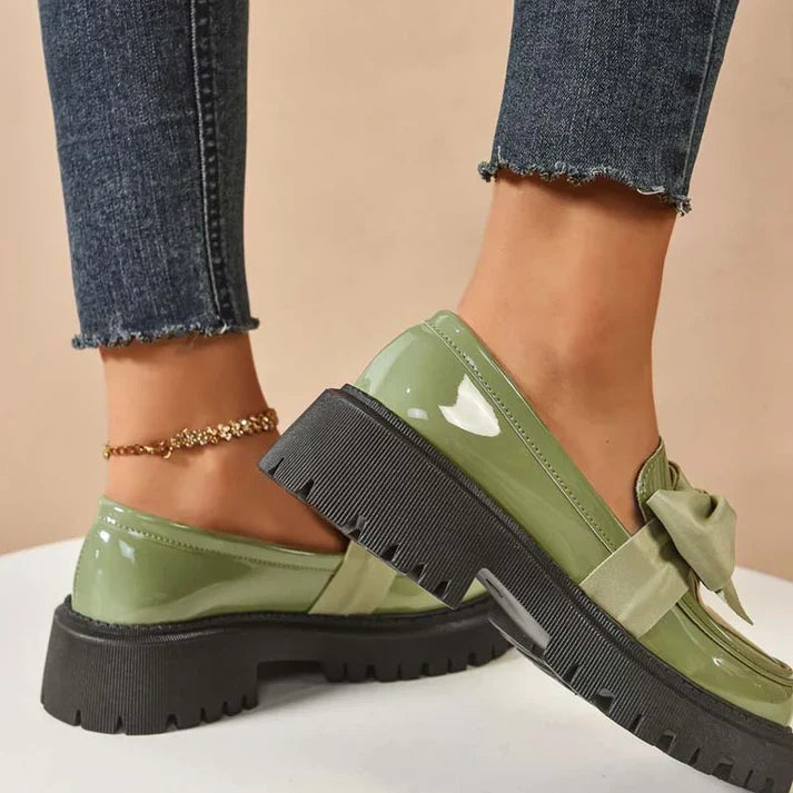 Violeta | Mocasines de plataforma con lazo