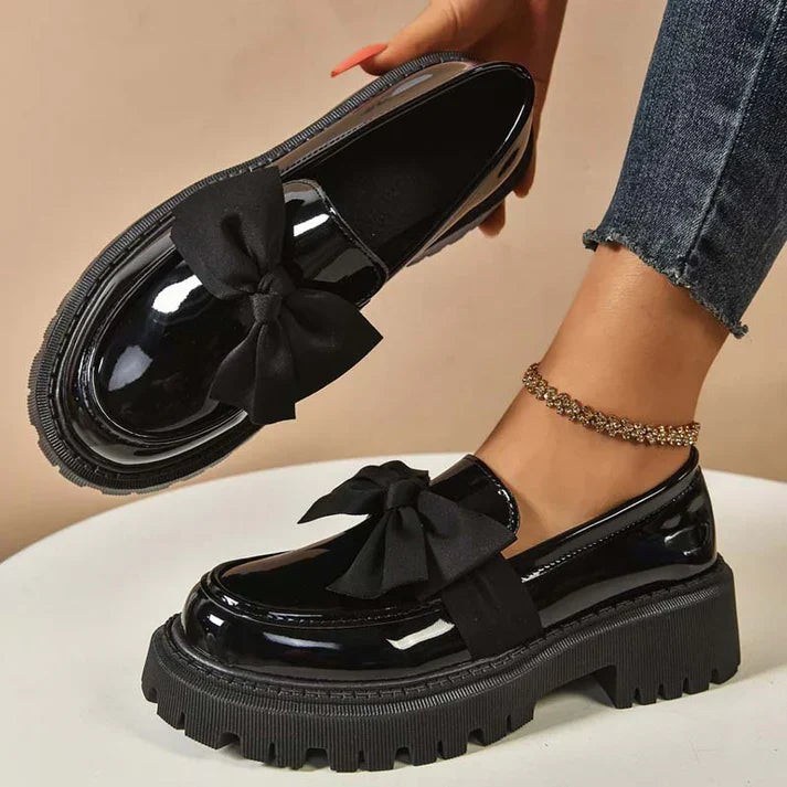 Violeta | Mocasines de plataforma con lazo