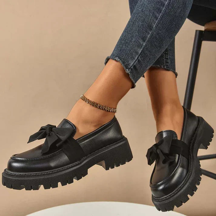 Violeta | Mocasines de plataforma con lazo