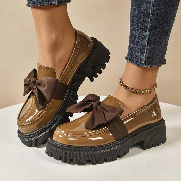 Violeta | Mocasines de plataforma con lazo