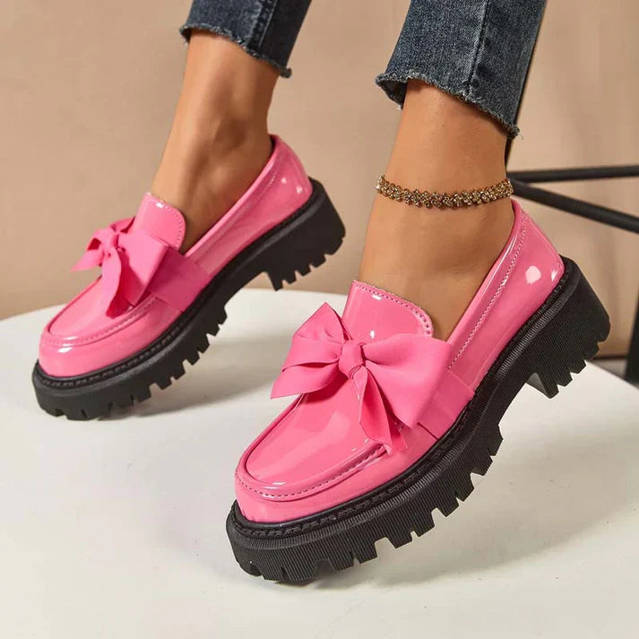 Violeta | Mocasines de plataforma con lazo