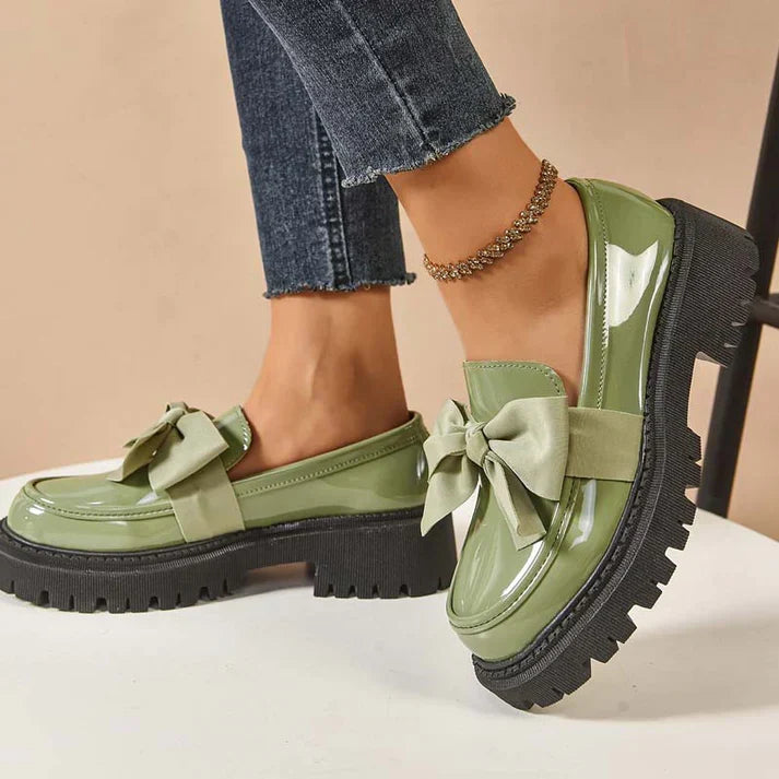 Violeta | Mocasines de plataforma con lazo