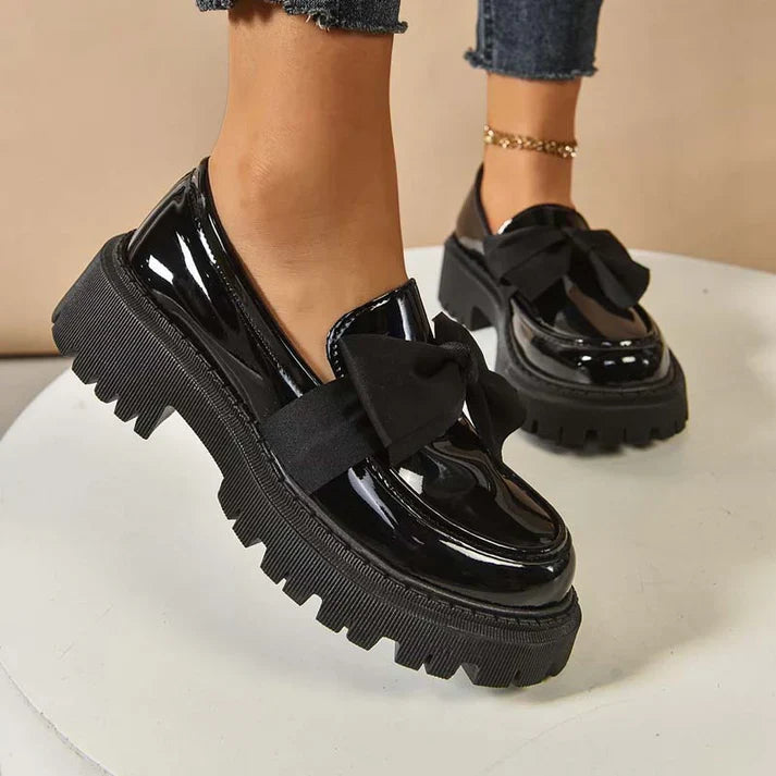 Violeta | Mocasines de plataforma con lazo