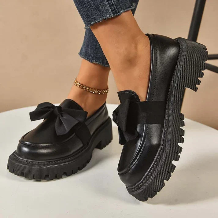 Violeta | Mocasines de plataforma con lazo