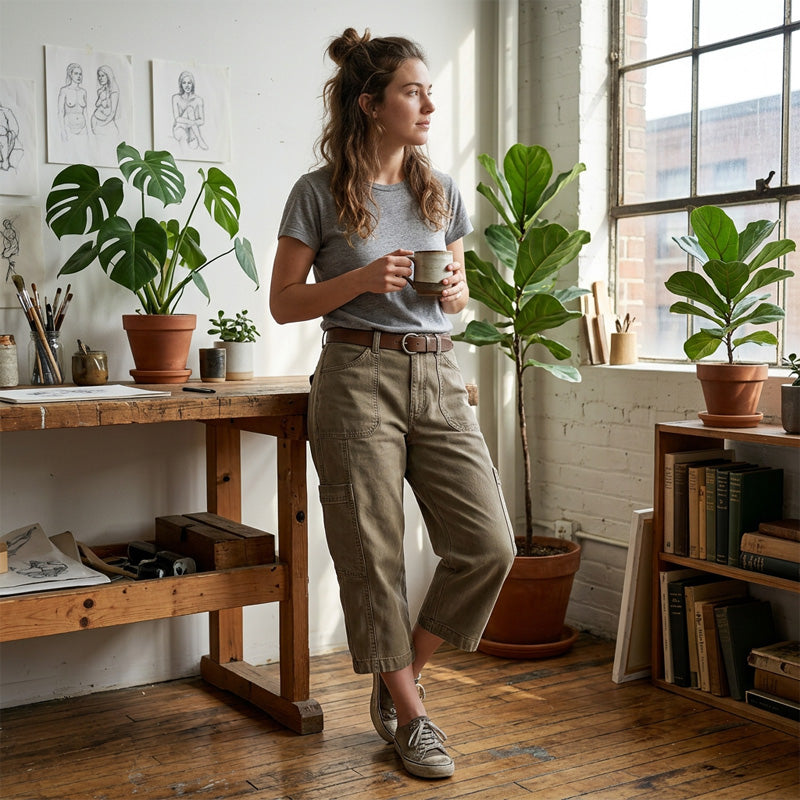 **📢 REBAJAS DE MEDIA TEMPORADA: 50 % DE DESCUENTO POR TIEMPO LIMITADO ⏰**  👖 **Pantalones capri cargo para mujer**, cómodos y versátiles, con múltiples bolsillos. Perfectos para el día a día, viajar y disfrutar del verano. ☀️