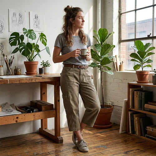 **📢 REBAJAS DE MEDIA TEMPORADA: 50 % DE DESCUENTO POR TIEMPO LIMITADO ⏰**  👖 **Pantalones capri cargo para mujer**, cómodos y versátiles, con múltiples bolsillos. Perfectos para el día a día, viajar y disfrutar del verano. ☀️