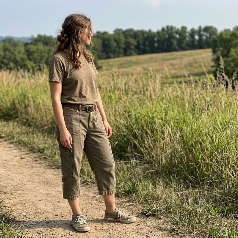 **📢 REBAJAS DE MEDIA TEMPORADA: 50 % DE DESCUENTO POR TIEMPO LIMITADO ⏰**  👖 **Pantalones capri cargo para mujer**, cómodos y versátiles, con múltiples bolsillos. Perfectos para el día a día, viajar y disfrutar del verano. ☀️