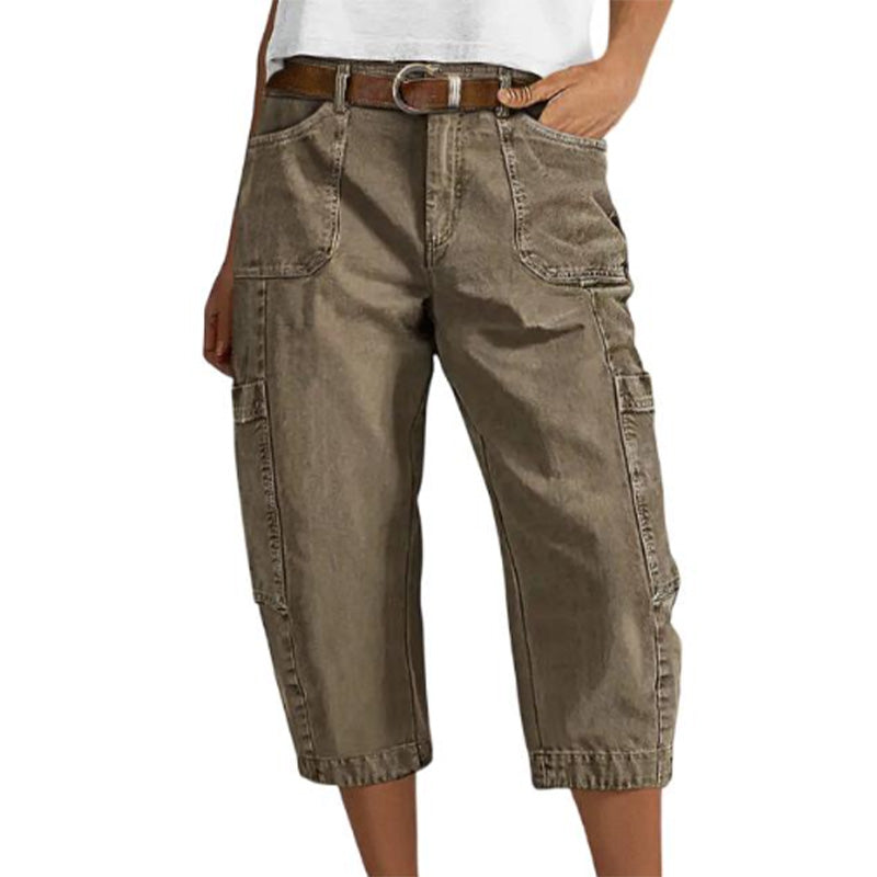 **📢 REBAJAS DE MEDIA TEMPORADA: 50 % DE DESCUENTO POR TIEMPO LIMITADO ⏰**  👖 **Pantalones capri cargo para mujer**, cómodos y versátiles, con múltiples bolsillos. Perfectos para el día a día, viajar y disfrutar del verano. ☀️
