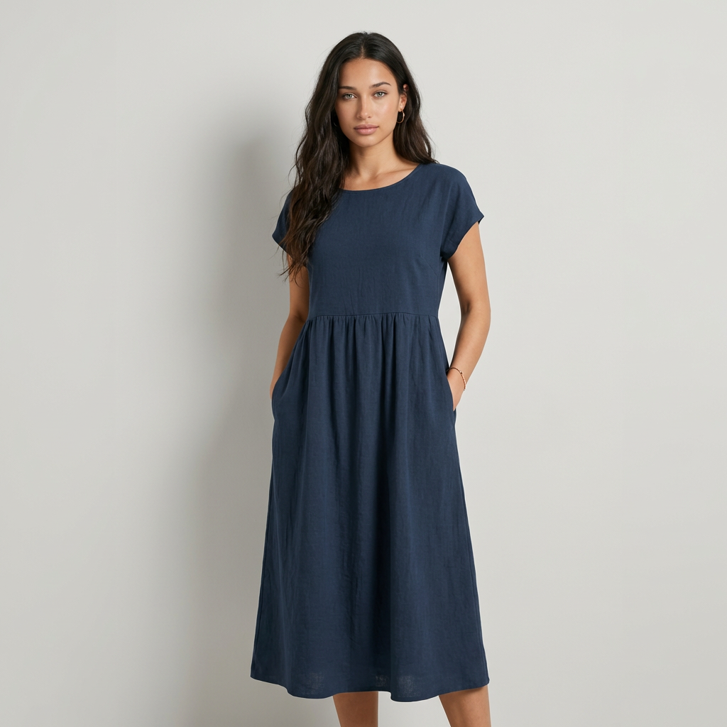 Chira | Vestido midi con mangas cortas