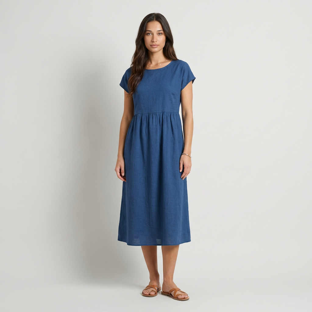 Chira | Vestido midi con mangas cortas