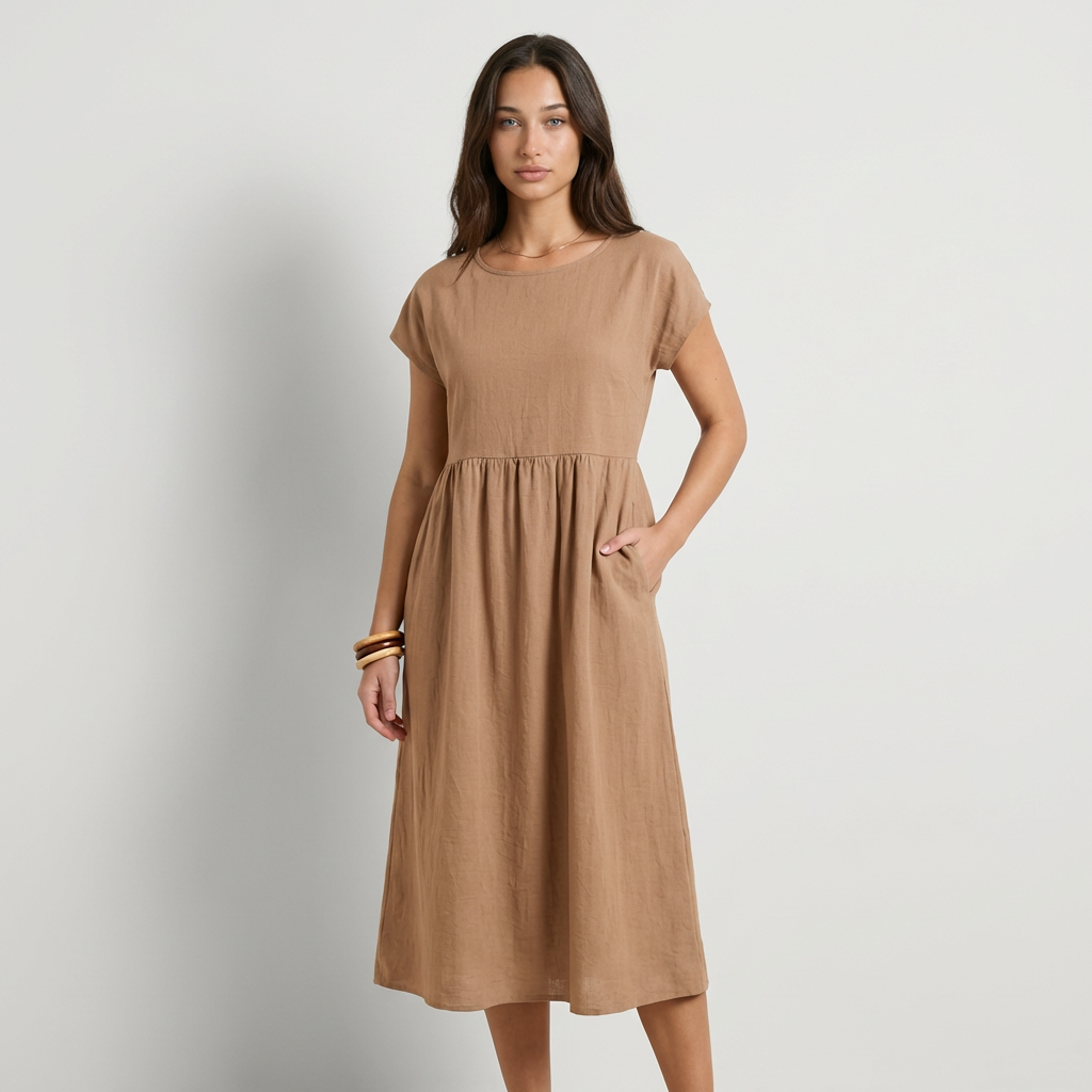Chira | Vestido midi con mangas cortas