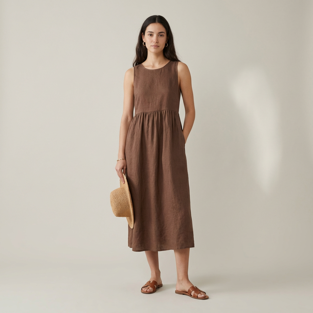 Chira | Vestido midi con mangas cortas