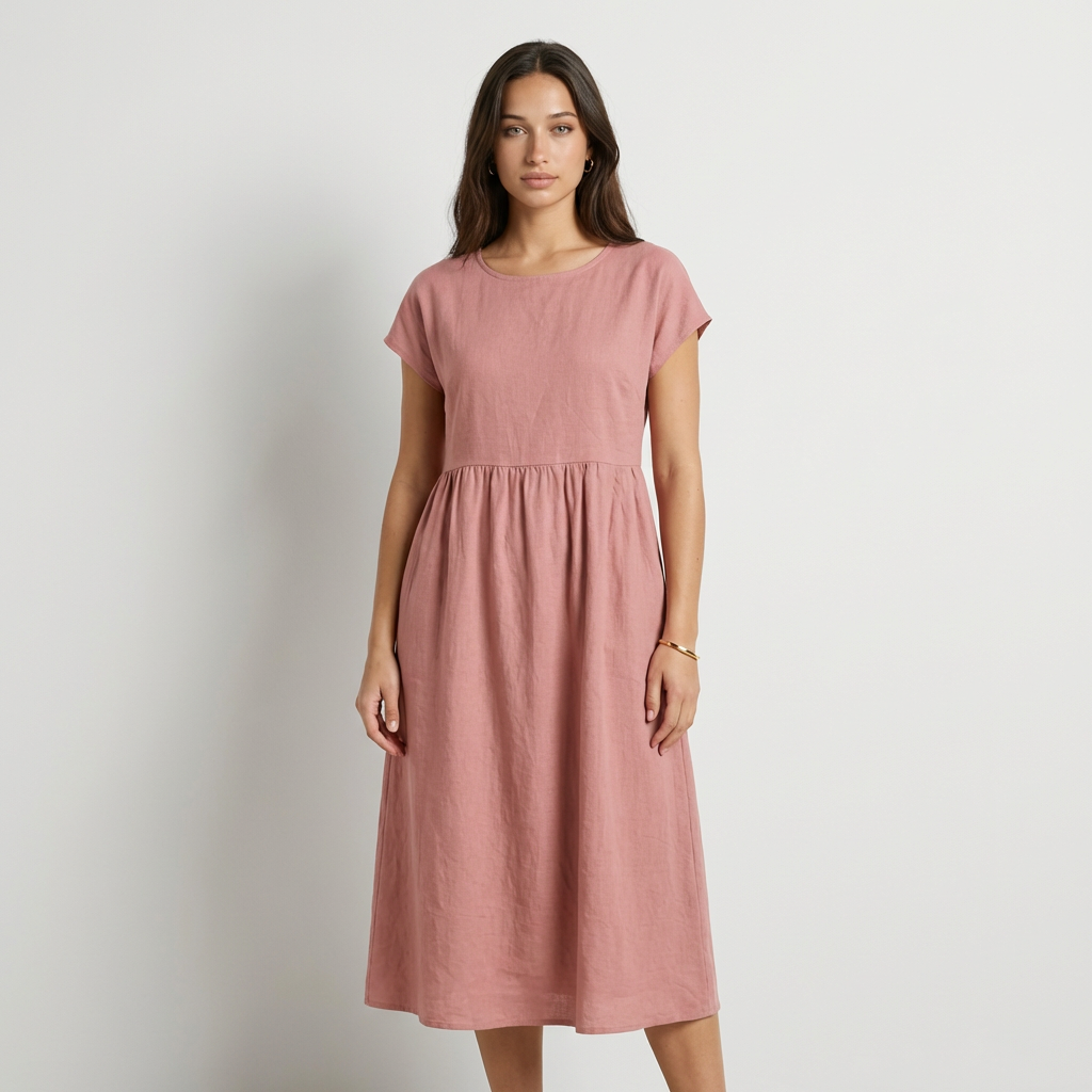 Chira | Vestido midi con mangas cortas