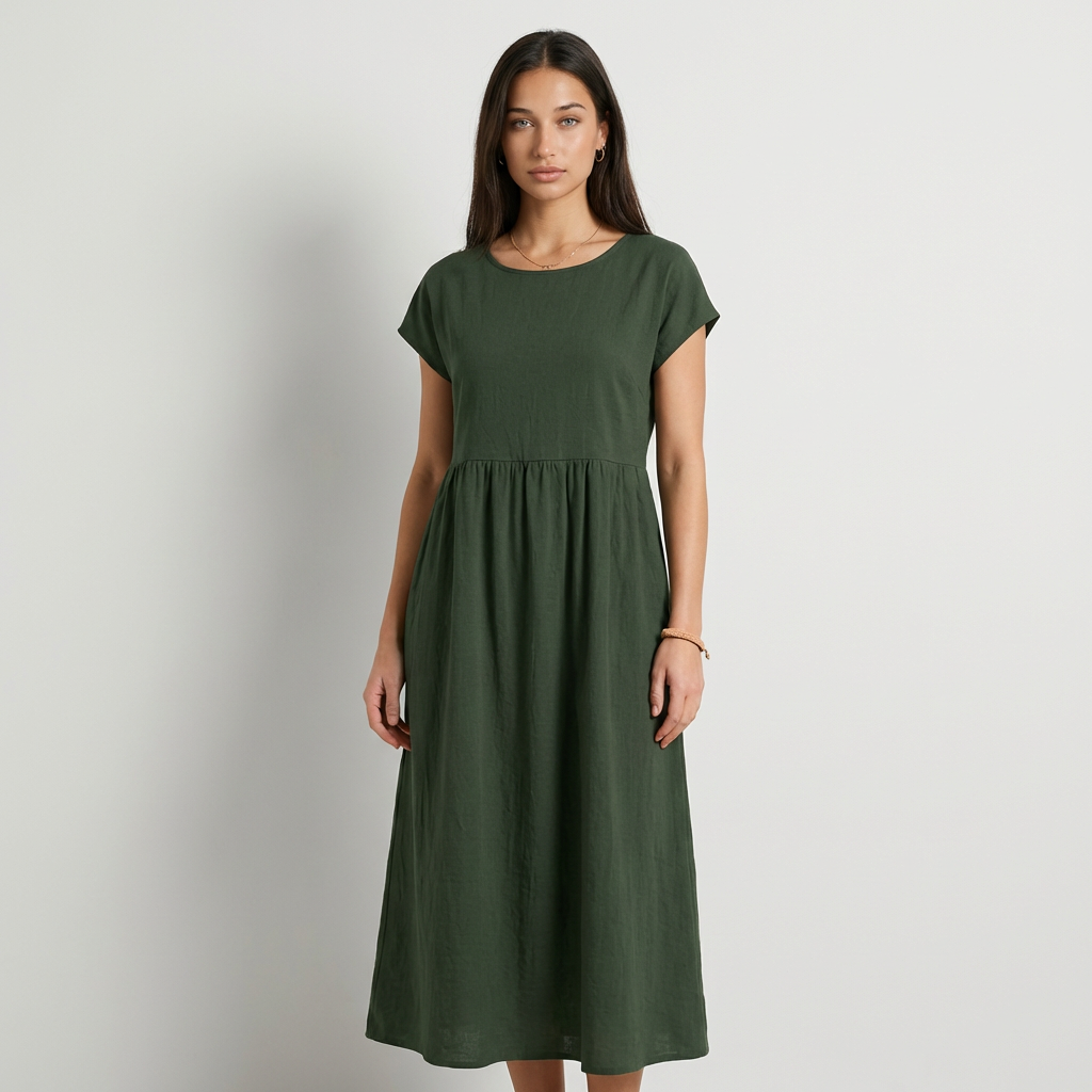 Chira | Vestido midi con mangas cortas