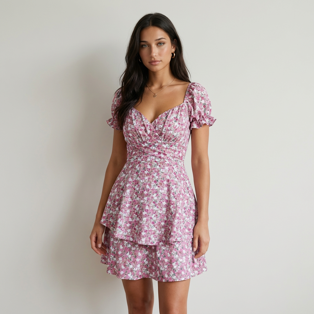Luciana | Vestido Mini Floral Cruzado