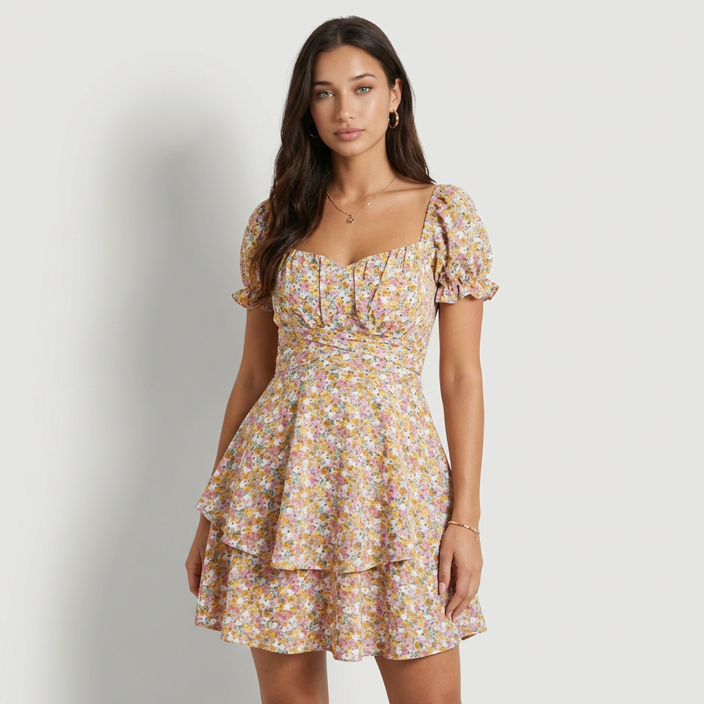 Luciana | Vestido Mini Floral Cruzado