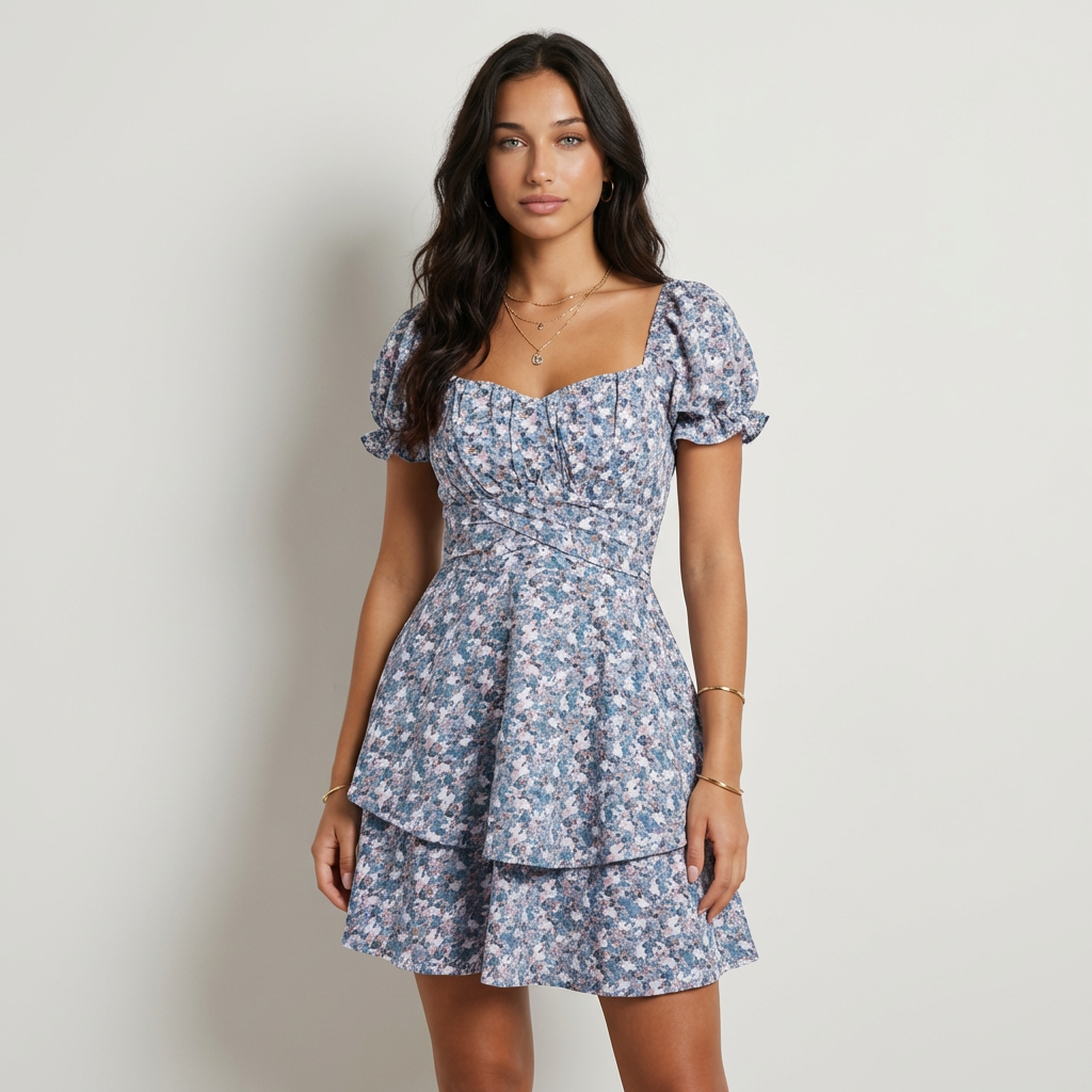 Luciana | Vestido Mini Floral Cruzado
