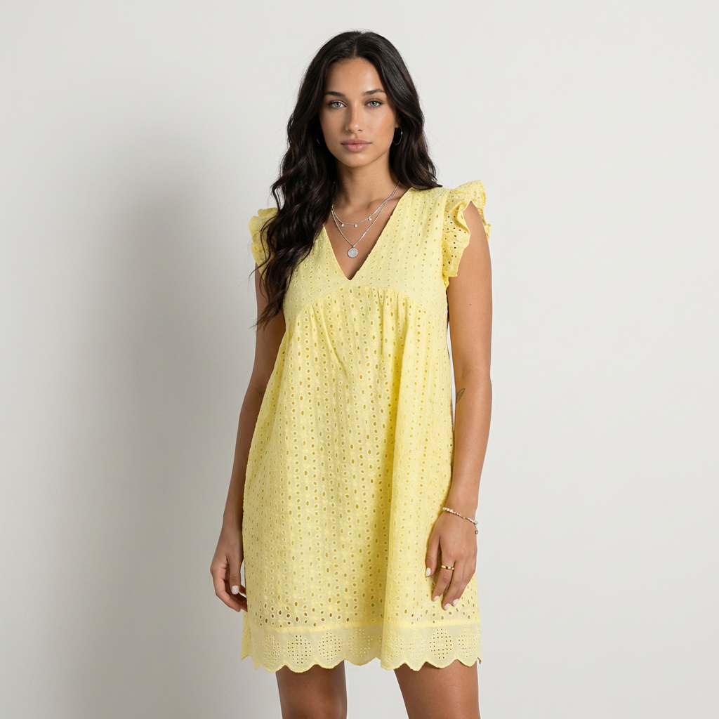 Elena | Vestido Mini Bordado Inglés