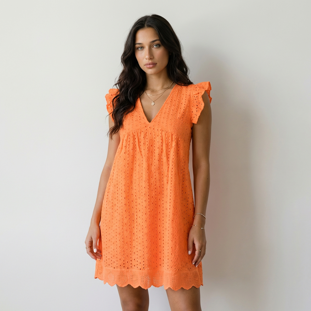 Elena | Vestido Mini Bordado Inglés