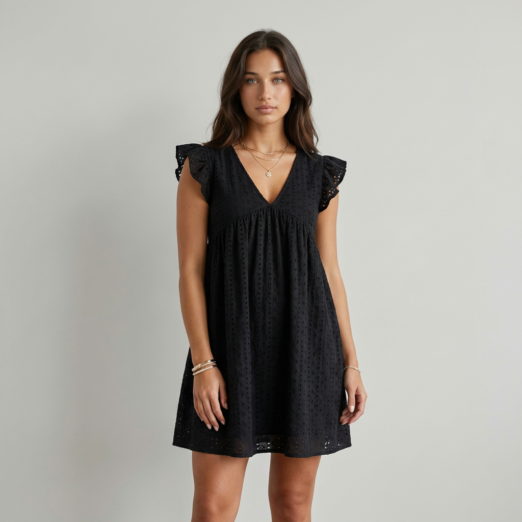 Elena | Vestido Mini Bordado Inglés