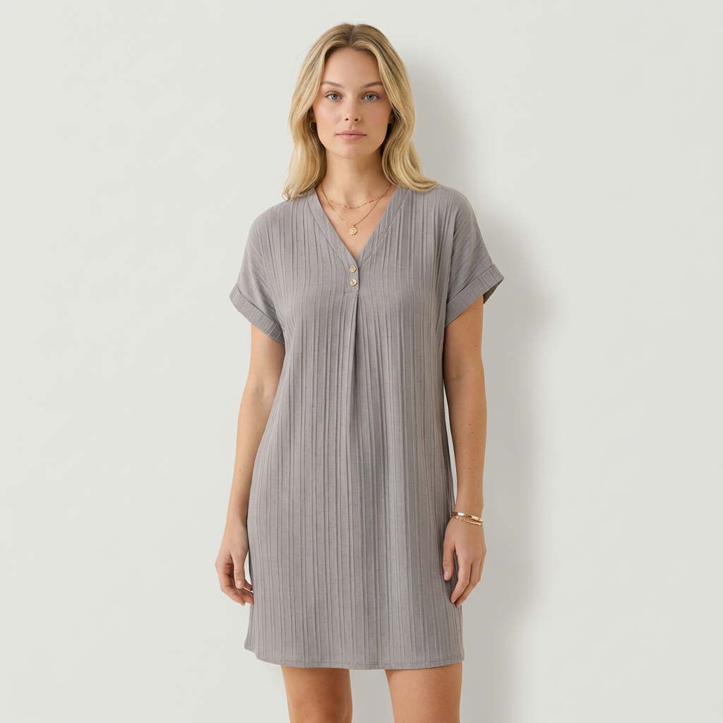 Delia | Vestido con escote en V y detalles con botones