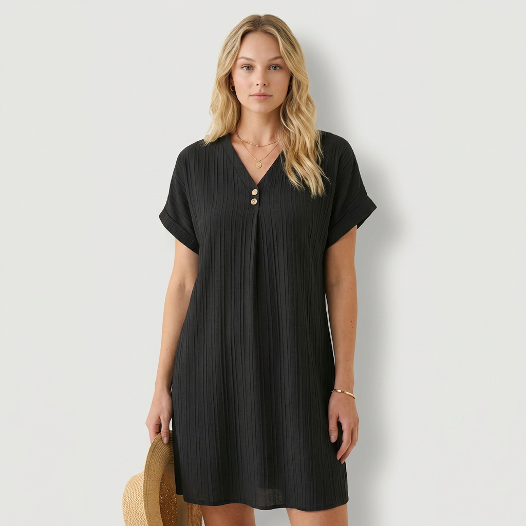 Delia | Vestido con escote en V y detalles con botones